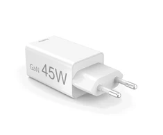 Hama mini GaN 45W PD/QC 1x USB-C, 1x USB-A balta