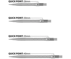 Harrows QUICK POINT aštrūs plieniniai strėlyčių antgaliai - MICRO RIGDE sidabriniai