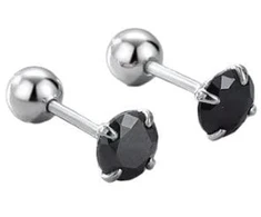 Helix auskarai Juodas 3mm