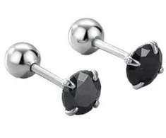 Helix auskarai Juodas 5mm