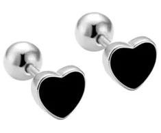 Helix auskarai Juodas Heart