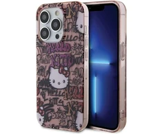 Hello Kitty IML Etikečių Grafiti dėklas, skirtas iPhone 15 Pro - rožinis