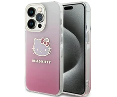 Hello Kitty HKHCP14LHDGKEP Apple iPhone 14 Pro 6.1″ rožinės spalvos kietas dėklas IML Gradient Electrop Kitty Head