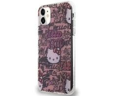 Hello Kitty IML Žymos Graffiti dėklas iPhone 11 / Xr - rožinis