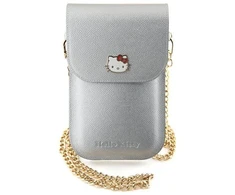 Hello Kitty HKOWBPGHDLMS Sidabrinis odinis rankinukas su metaliniu logotipu ir grandinėle