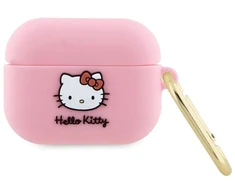 Hello Kitty Silikoninis 3D katytės galvos dėklas AirPods Pro - rožinis