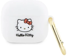 Hello Kitty HKA33DKHSH AirPods 3 Dėklas baltos spalvos Silicone 3D Kitty Head