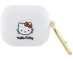 Hello Kitty HKAP3DKHSH AirPods Pro Dėklas baltos spalvos Silicone 3D Kitty Head