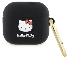 Hello Kitty HKA33DKHSK AirPods 3 Dėklas juodos spalvos Silicone 3D Kitty Head