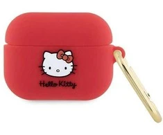 Hello Kitty silikoninis 3D Kitty Head dėklas AirPods Pro - fuksija