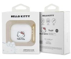 Hello Kitty silikoninis 3D Kitty Head dėklas AirPods 3 - baltas
