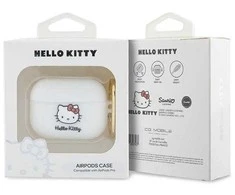 Hello Kitty silikoninis 3D Kitty Head dėklas AirPods Pro - baltas