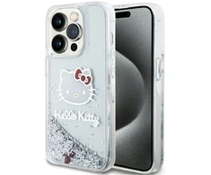 Hello Kitty HKHCP14XLIKHET Apple iPhone 14 Pro Max 6.7″ sidabrinis kietas dėklas Liquid Glitter Charms Kitty