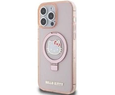 Dėklas Hello Kitty žiedinis stovas su blizgučiais Electrop Logo MagSafe ant iPhone 15 Pro Max - daugialypė terpė