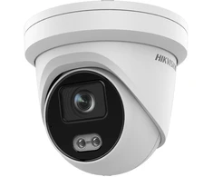 Hikvision kupolas DS-2CD2347G2H-LIUeF F4 (balta, 4 MP, 30 m. IR; 30 m. LED, hibridinė šviesa) (Pažeista pakuotė)