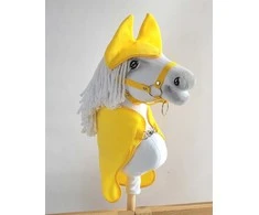 Hobby Horse geltona fleece antklodė ir ausinukai