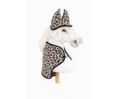 Hobby Horse komplektas su fleecine gūnia ir ausų apsaugomis, smėlio spalvos leopardinis raštas