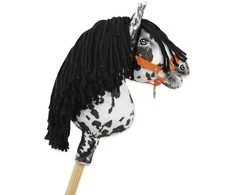 Hobby Horse lazdelinis arkliukas leopardinis su juoda karčiene A4