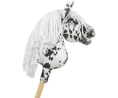 Super Hobby Horse Hobby Horse lazdelinis arkliukas leopardinis su balta karčiais A4
