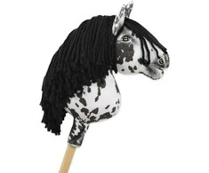 Hobby Horse lazdelinis arkliukas leopardinis su juoda karčiene A4