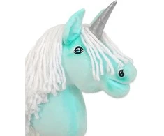 Hobby Horse vienaragis ant lazdos mėtinės spalvos su balta karčiene