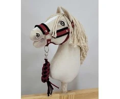 Hobby horsing kantaras ir pavadys – juoda ir burgundiška