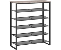 HOOBRO batų lentyna su 6 lygiais, metalinė ir medžio drožlių plokštės konstrukcija, 74,9x28,4x91,9 cm, BG67XJ01G1