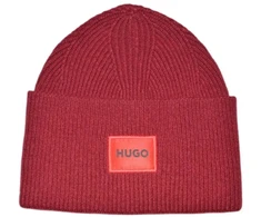 Hugo Boss Raudona vilnonė žieminė kepurė - 50496011-604