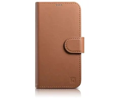 iCarer Wallet 2in1 Apple iPhone 14 Pro Max Leather atverčiamas Anti-RFID dėklas telefonui rudos spalvos (WMI14220728-BN)