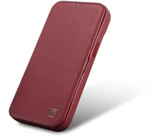 iCarer CE Premium Leather Folio dėklas iPhone 14 Plus , magnetinis atlenkiamas odinis dėklas MagSafe , raudonas (WMI14220715-RD)