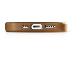 iCarer Oil Wax Premium odinis dėklas iPhone 14 Plus magnetinis odinis dėklas su MagSafe rudos spalvos (WMI14220703-TN)