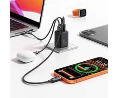 Įkroviklis jungiama į tinklą Joyroom JR-TO1 GaN 45 USB-C Lightning USB-A – juoda