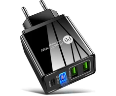 Įkroviklis PD+QC3.0 36W, su greito įkrovimo funkcija, juodas