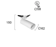 Įleidžiamas akcentinis šviestuvas REEDS, GU10, baltas, 4185700