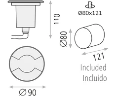 Įleidžiamas lauko šviestuvas INDUS, GU10, aliuminio sp., E2066080IN
