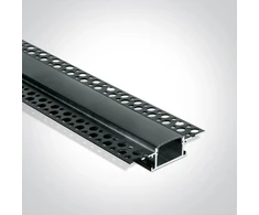 Įleidžiamas profilis, juodas, 2m, komplektuojamas su juodu difuzoriumi ir užbaigimais, 20mm LED juostai, 7904TR/B