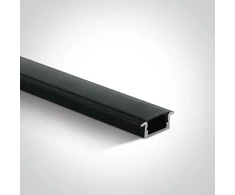 Įleidžiamas profilis, juodas, 2m, komplektuojamas su juodu difuzoriumi ir užbaigimais, 12mm LED juostai, 7902R/B/B