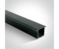 Įleidžiamas profilis, juodas, 2m, komplektuojamas su juodu difuzoriumi ir užbaigimais, 25mm LED juostai, 7910R/B/B