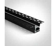 Įleidžiamas profilis, juodas, 2m, komplektuojamas su baltu difuzoriumi ir užbaigimais, 12mm LED juostai, 7903TR/B