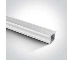 Įleidžiamas profilis su baltu difuzoriumi, 2m, 7904R/W. Komplektuojama su 2 poromis užbaigimų. Tinkama LED juostoms 12 mm.
