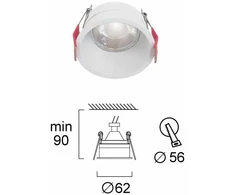Įleidžiamas šviestuvas DALAS, GU10, baltas, 62mm, 4335800