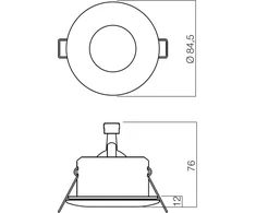 Įleidžiamas šviestuvas ELC 1101, GU10, baltas, IP54