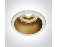 Įleidžiamas šviestuvas, GU10, baltos/žalvario sp., 10105D8/W/BS