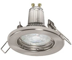 Įleidžiamas šviestuvas SPOT, GU10, šlifuoto nikelio sp., su 2,6W 2700K LED lempute, 5vnt.