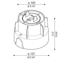 Įleidžiamo lauko šviestuvo montavimo dėžutė CNC100, juoda