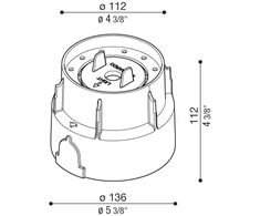 Įleidžiamo lauko šviestuvo montavimo dėžutė CNC120, juoda