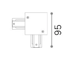 Įleidžiamų vienfazių bėgelių L formos sujungimas LINK MONO, juodas, 342849