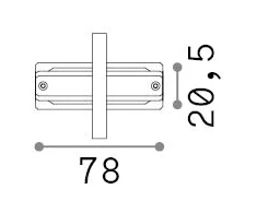 Įleidžiamų vienfazių bėgelių tiesus sujungimas LINK MONO, juodas, 342856