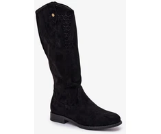 Ilgaauliai batai virš kelių su zomšos imitacija Step in style