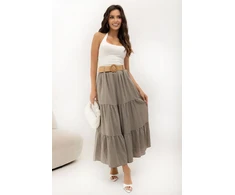 Ilgas sijonas su diržu Italy Moda